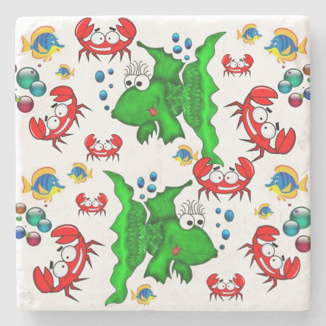 Marble Stone Coaster Fish (Front)