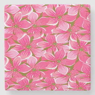 Marble Stone Coaster Floral