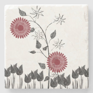 Marble Stone Coaster Floral