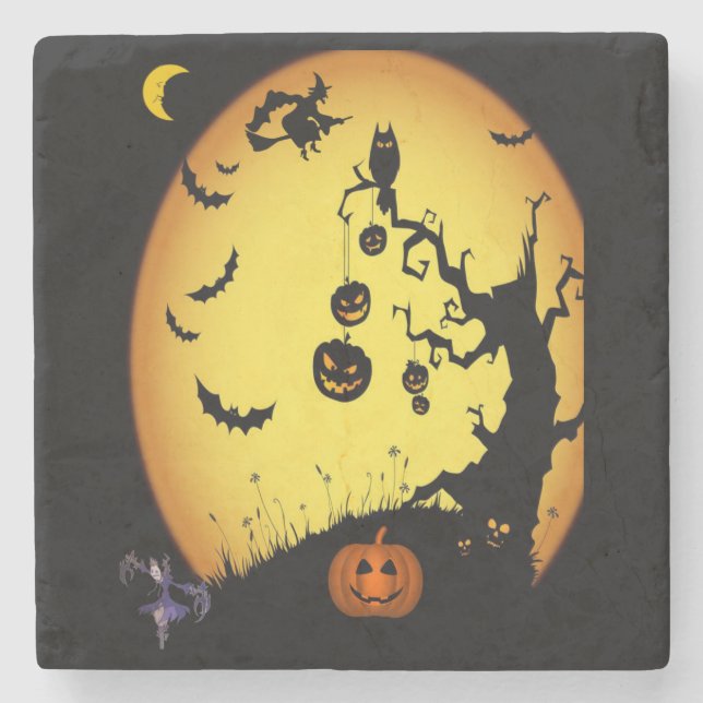 Marble Stone Coaster Halloween (Front)