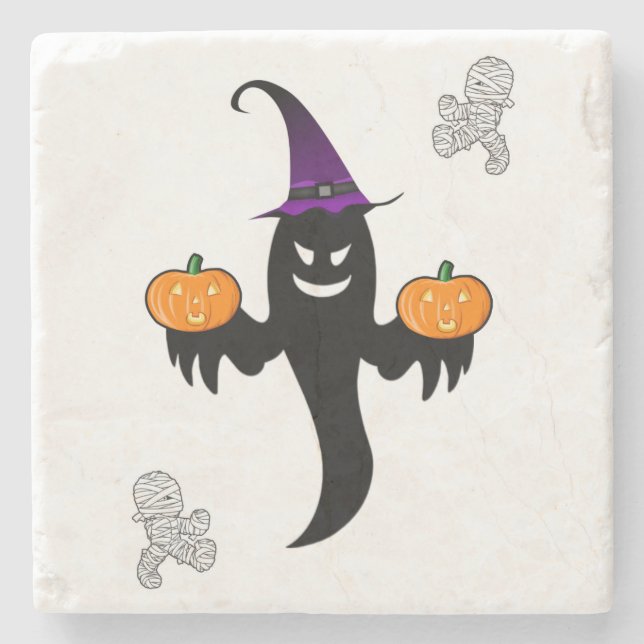 Marble Stone Coaster Halloween (Front)