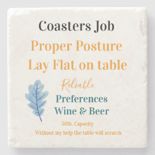 Marble Stone Coaster Job Preferences Wine & Beer