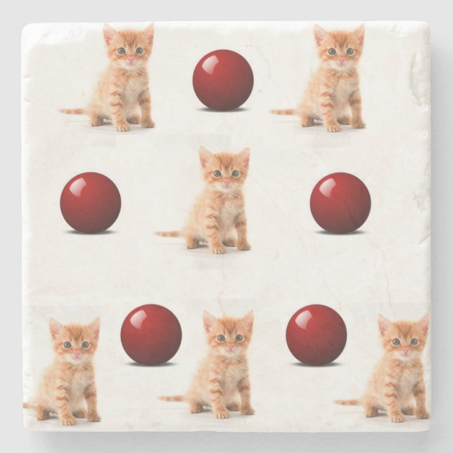 Marble Stone Coaster Kitten (Front)