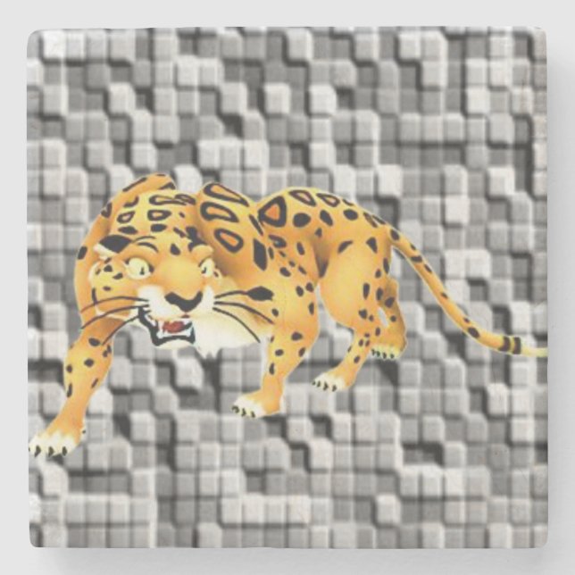 Marble Stone Coaster Leopard (Front)