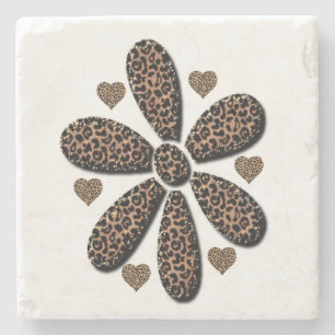 Marble Stone Coaster Leopard