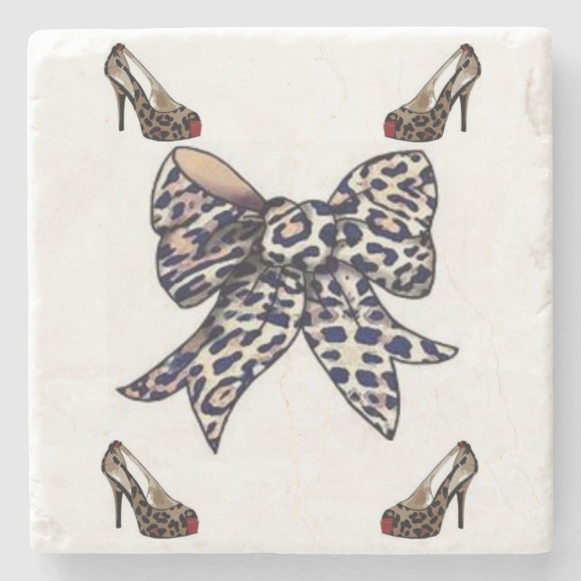 Marble Stone Coaster Leopard (Front)