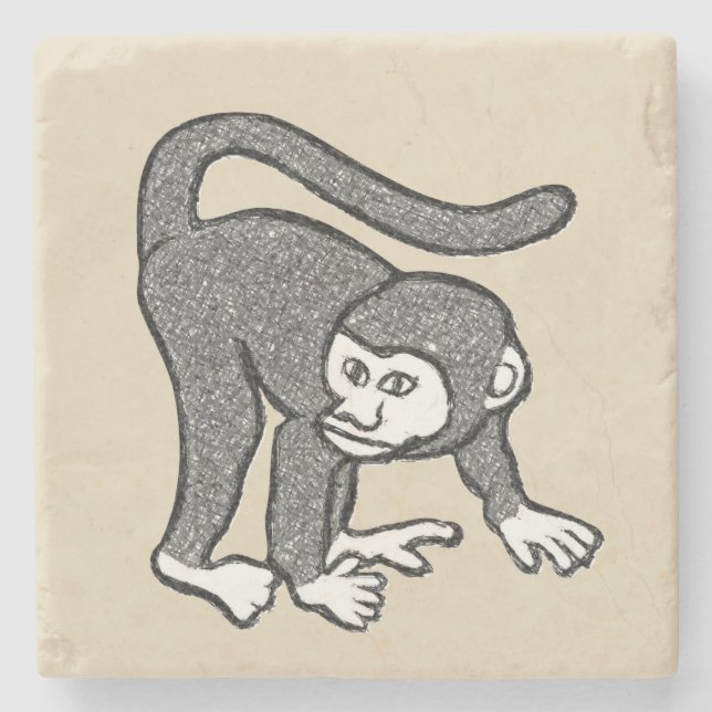 Marble Stone Coaster Monkey (Front)