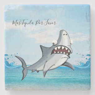 Marble Stone Coaster Ocean Shark