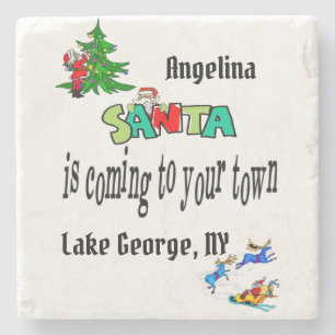 Marble Stone Coaster, Santa is Coming to Town Coaster