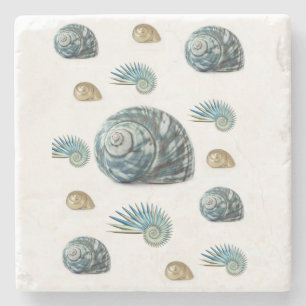 Marble Stone Coaster Seashell