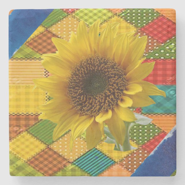 Marble Stone Coaster Sunflower (Front)
