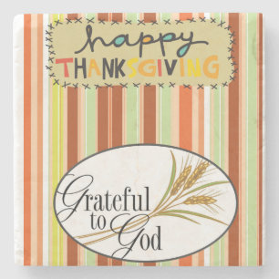 Marble Stone Coaster Thanksgiving