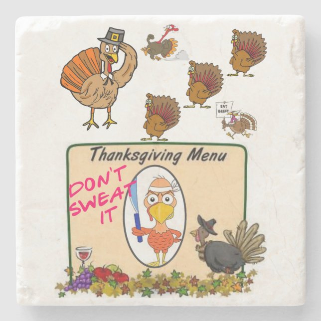 Marble Stone Coaster Thanksgiving (Front)