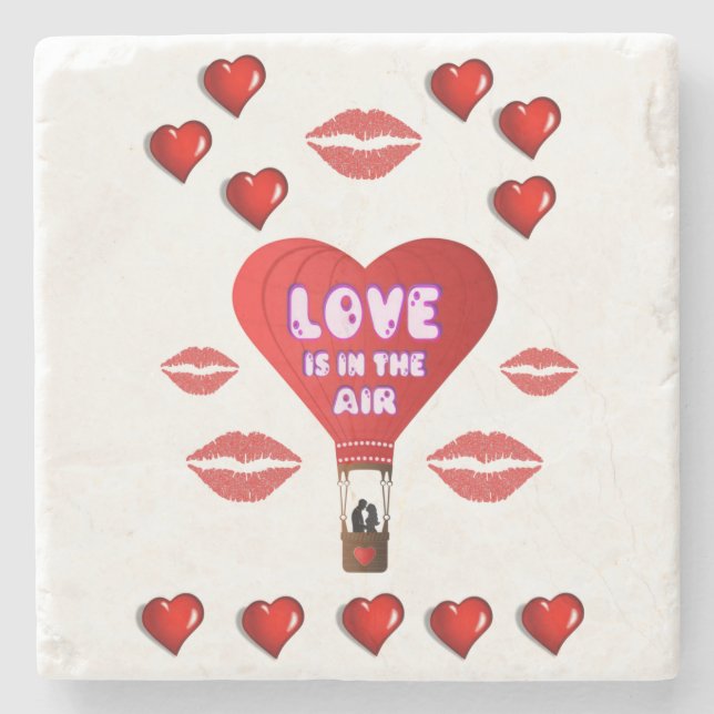 Marble Stone Coaster Valentine's Day (Front)