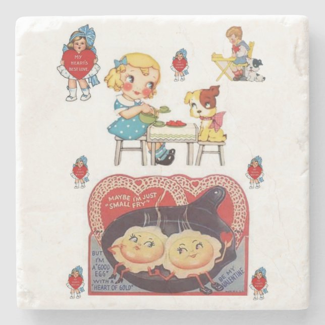 Marble Stone Coaster Valentine's Day (Front)
