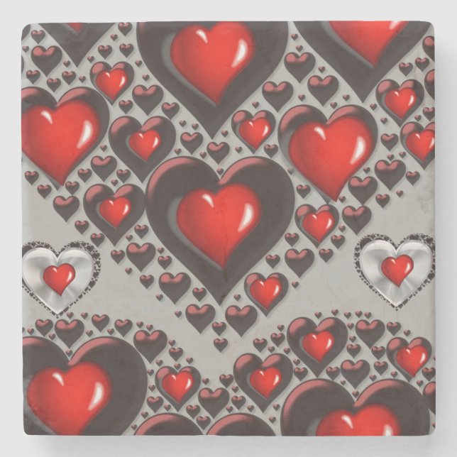 Marble Stone Coaster Valentine's Day (Front)