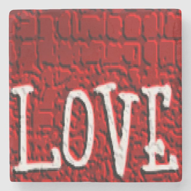 Marble Stone Coaster Valentine's Day (Front)
