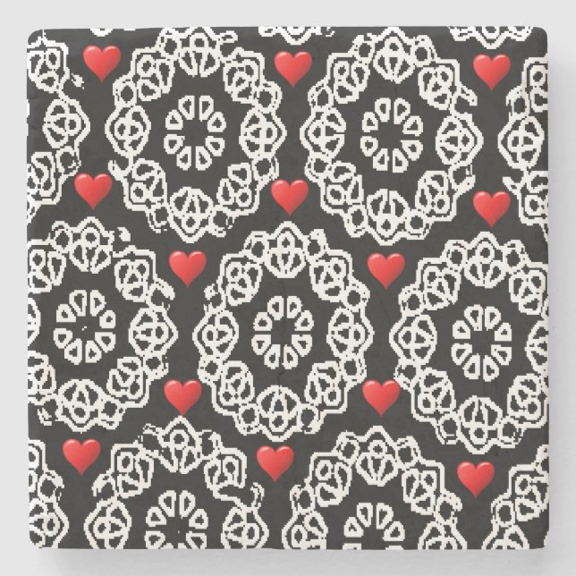 Marble Stone Coaster Valentine's Day (Front)