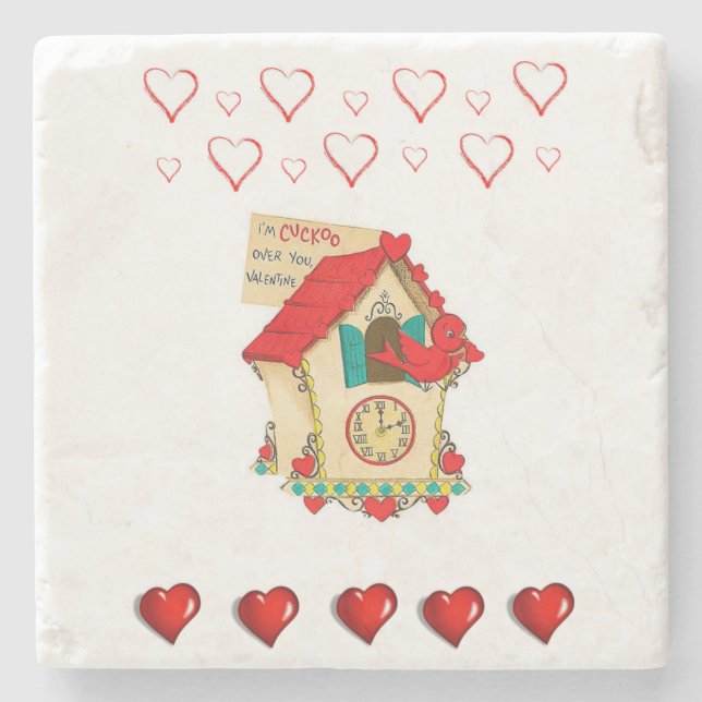 Marble Stone Coaster Valentine's Day (Front)