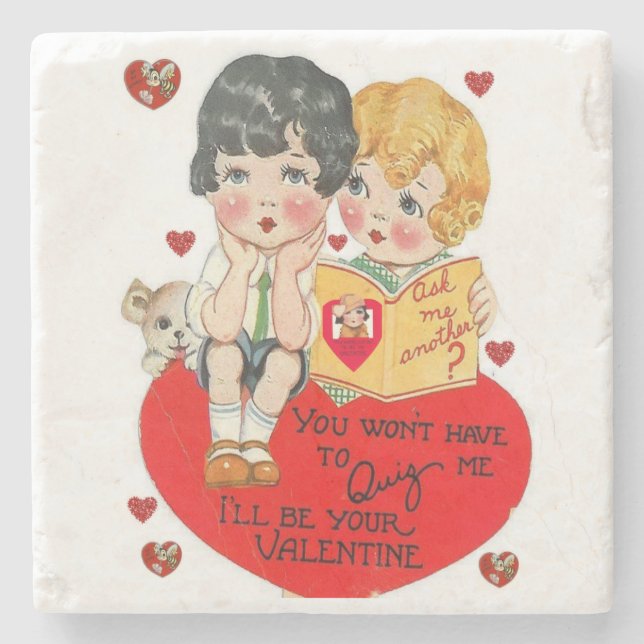 Marble Stone Coaster Valentine's Day (Front)
