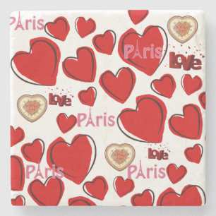 Marble Stone Coaster Valentine's Day Paris France