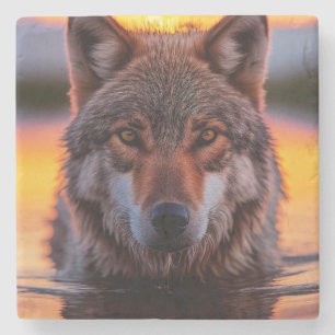Marble Stone Coaster-Wolf Coaster