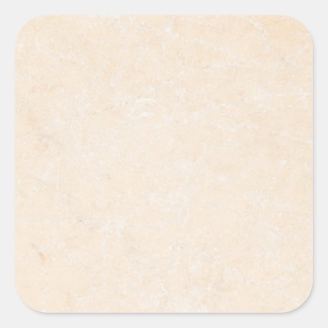 Marble Stone Cream Neutral Tile Background Blank Square Sticker (Front)