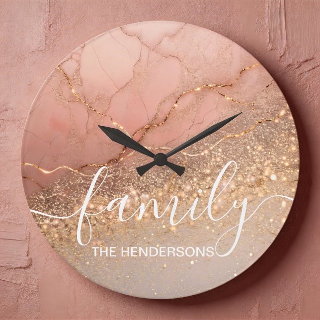Marble Stone Family Personalised Large Clock (Creator Uploaded)