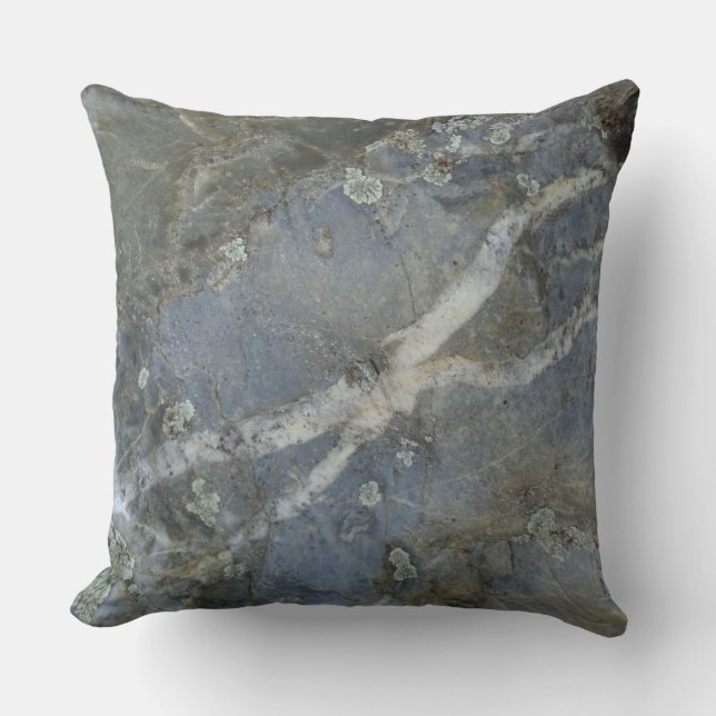 Marble Stone Grey Throw Pillow (Front)