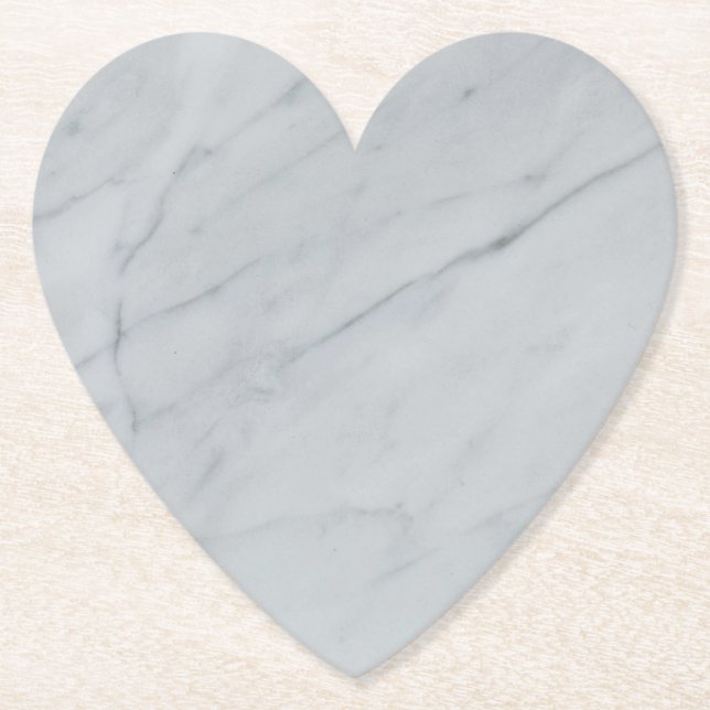 Marble Stone Heart Paper Coaster (Front)