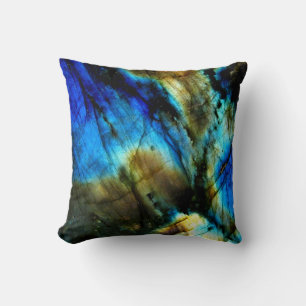 marble stone teal turquoise indigo blue agate cushion