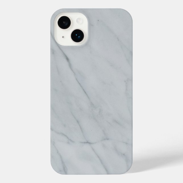 Marble Stone White iPhone 14 Plus Case (Back)
