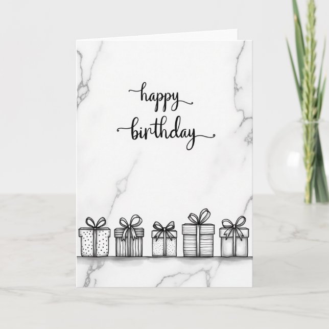 Marble Style Birthday Card (Front)