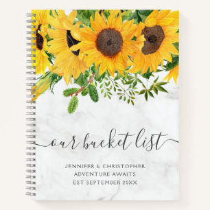 Marble Sunflower Our Bucket List Couple's Notebook
