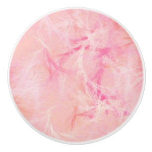 Marble swirl print - coral pink ceramic knob