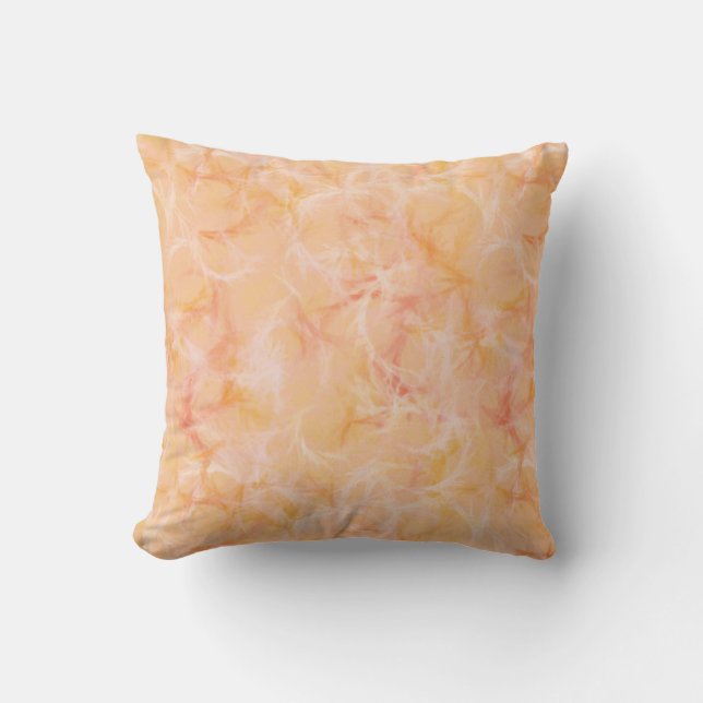 Marble swirl print - peach pink cushion (Front)