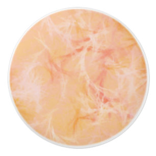 Marble swirl print - soft orange ceramic knob
