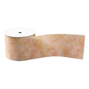Marble swirl print - soft orange grosgrain ribbon