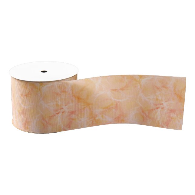 Marble swirl print - soft orange grosgrain ribbon (Spool)