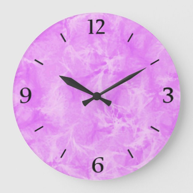 Marble swirl print - soft violet large clock (Front)