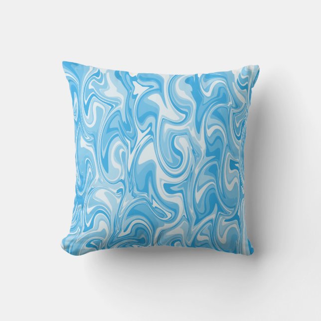 Marble Swirl Texture - Blue Tones Cushion (Front)