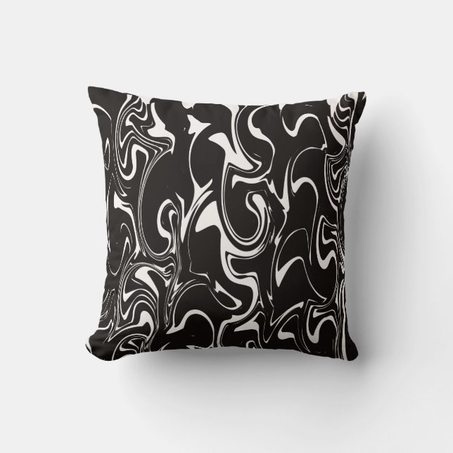 Marble Swirl Texture - Inverted Black and White To Cushion (Front)