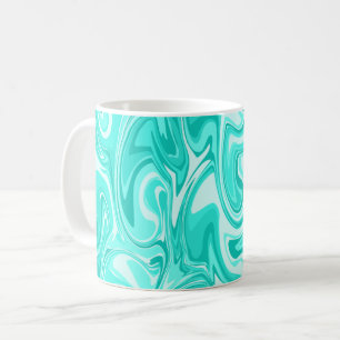 Marble Swirl Texture - Ocean Blue Tones Coffee Mug