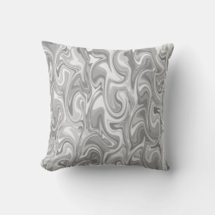 Marble Swirl Texture - Silver Tones Cushion