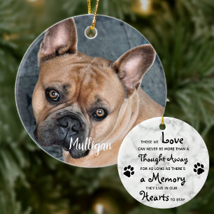 Marble Sympathy Quote Dog Photo Pet Memorial Ceramic Tree Decoration