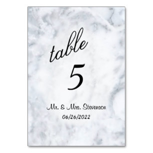 Marble Table Number Personalised