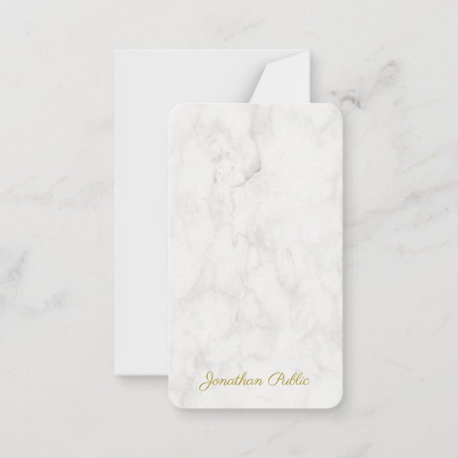 Marble Template Monogram Name Gold Text Script (Front)