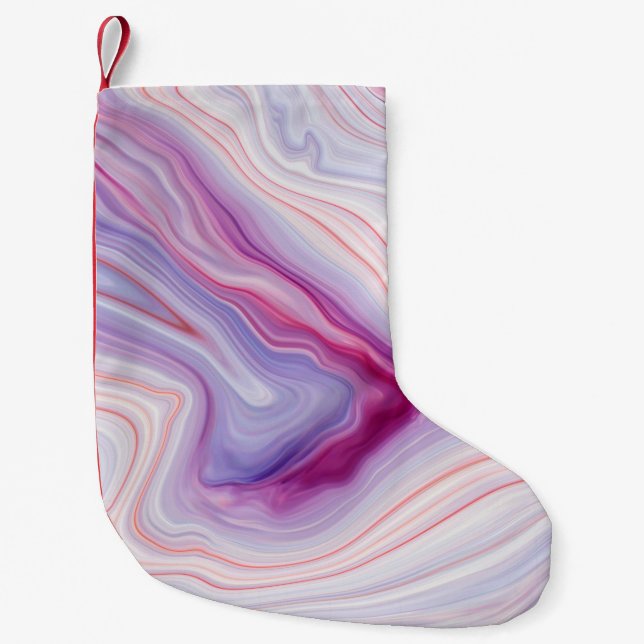 Marble texture background / white gray marble patt small christmas stocking (Front)