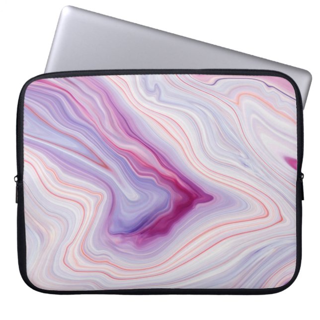 Marble texture background / white grey marble patt laptop sleeve (Front)