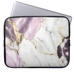 Marble texture background with a luxurious laptop sleeve